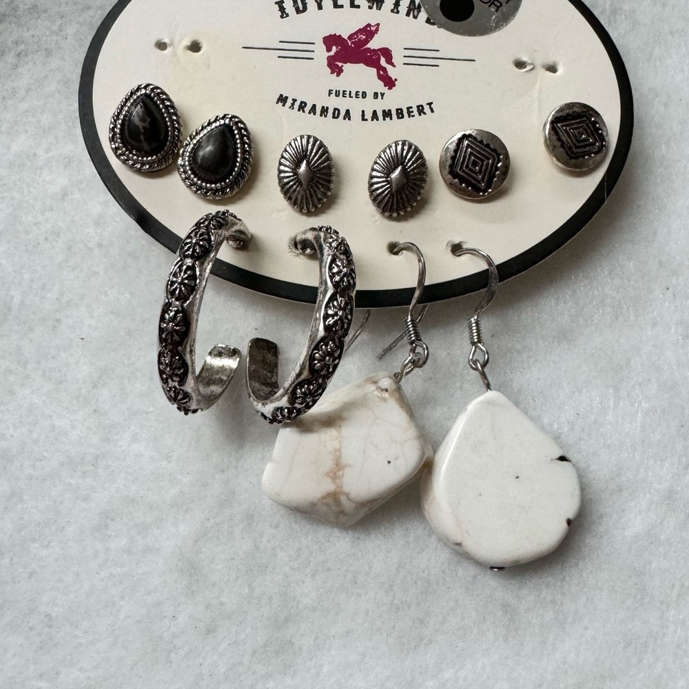 IDYLLWIND- Silver Tone 5 pieces stud/drop earring - Picture 1 of 5